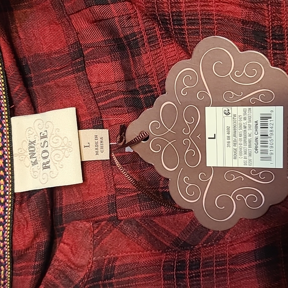 Knox Rose Red Plaid Tunic Top - Picture 5 of 6